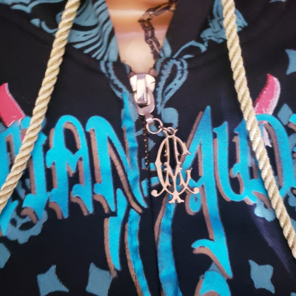 Vintage Christian Audigier Black Skull Zipper Hoodie - Picture 4 of 16